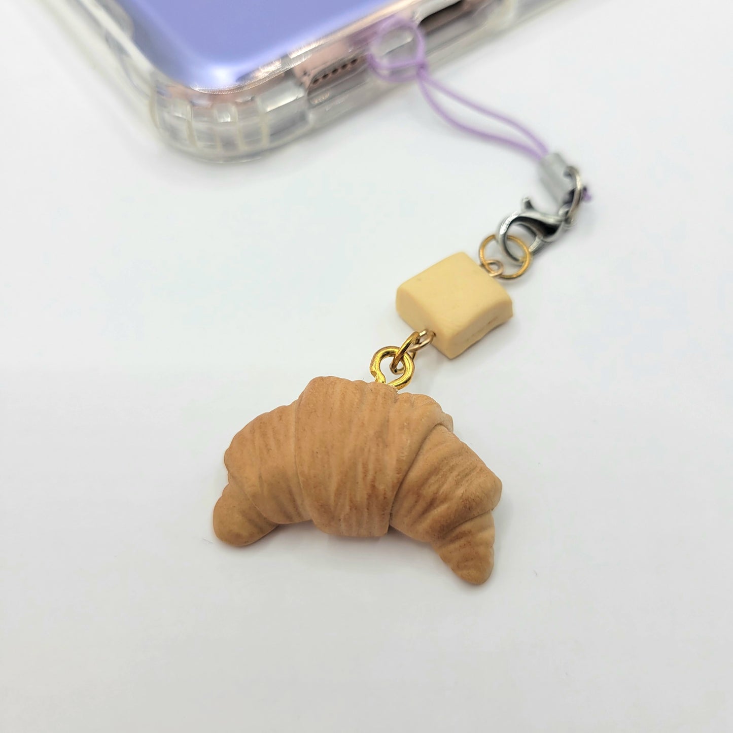 Croissant Phone Charm and Keychain