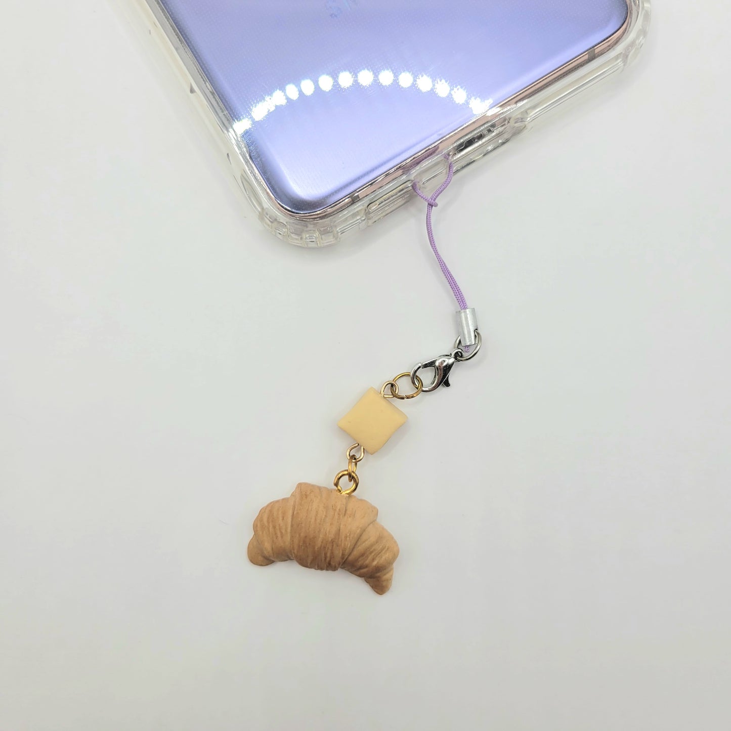 Croissant Phone Charm and Keychain