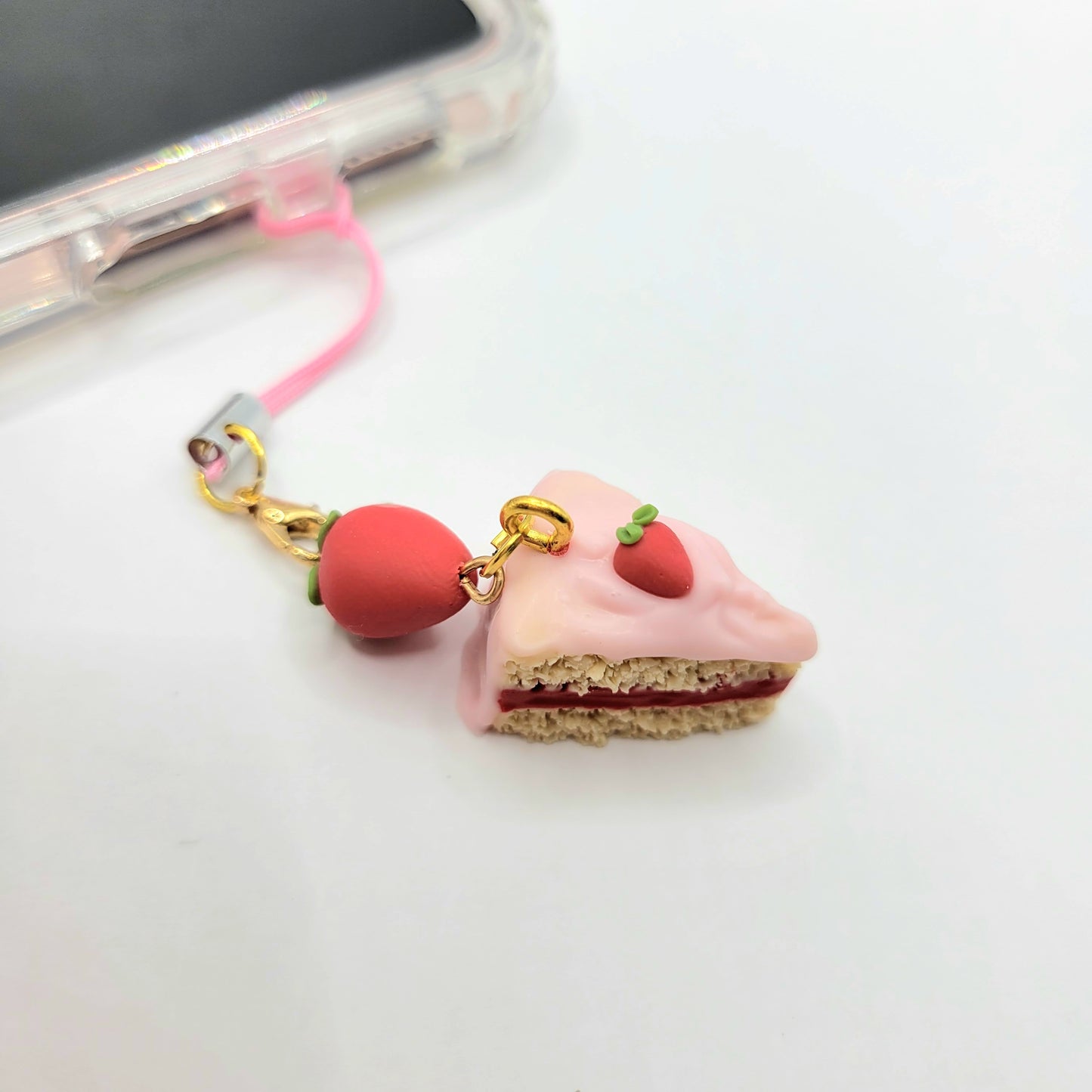 Cake Slice Phone Charm and Keychain