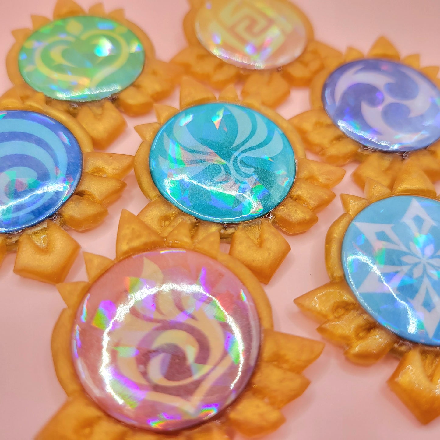 Genshin Impact Vision Button Pin (Fan Merch)