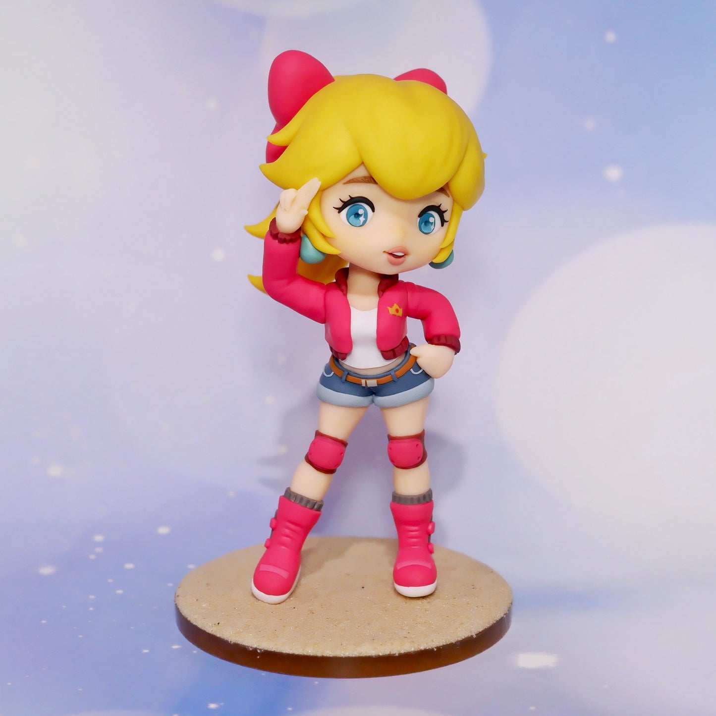 Mario Kart World Touring Peach Fan-made Chibi Figure