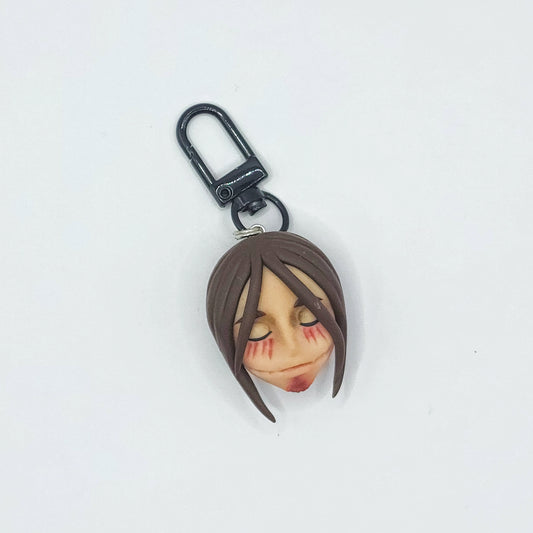 AOT/SNK Eren Head Handmade Clay Keychain (Fan-Merch)