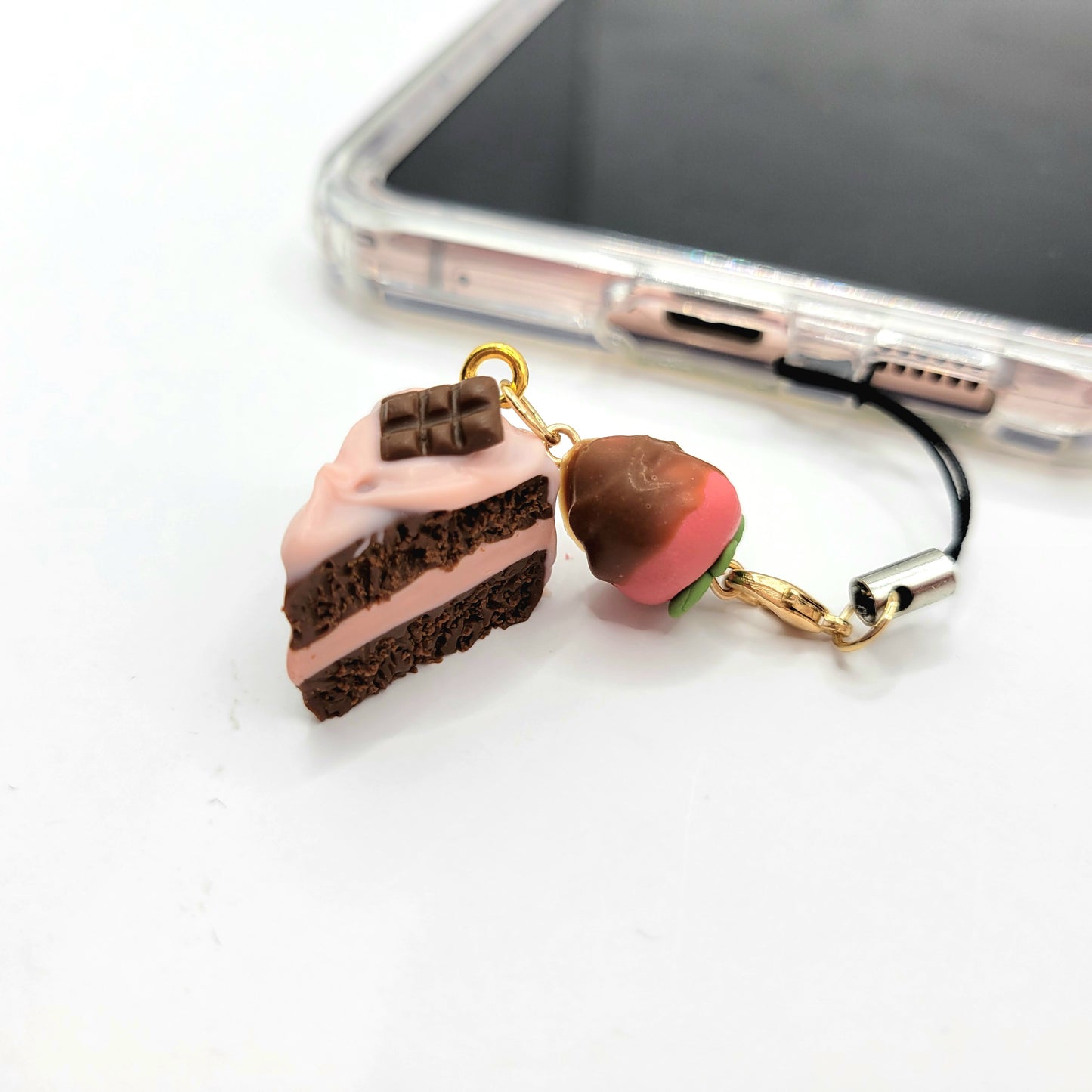 Cake Slice Phone Charm and Keychain