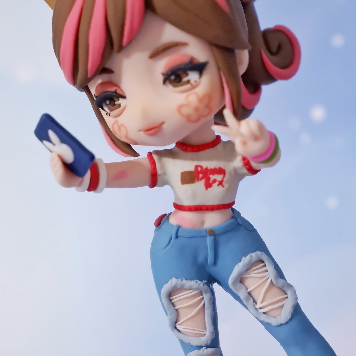 Cardboard D.Va Overwatch 2 Fan-made Chibi Figure