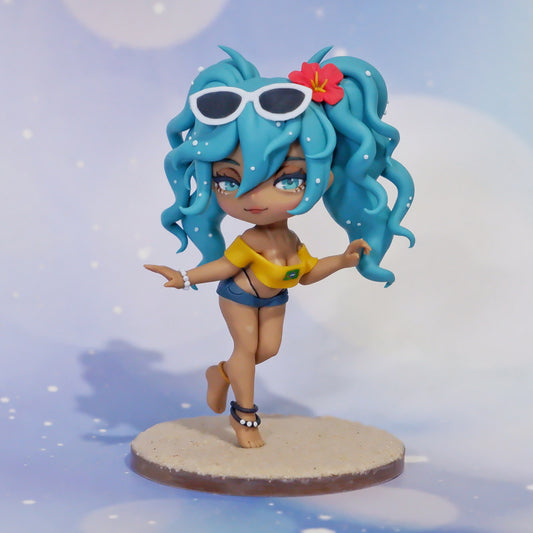 Brazilian Miku Hatsune (Vocaloid) Fan-made Chibi Figure