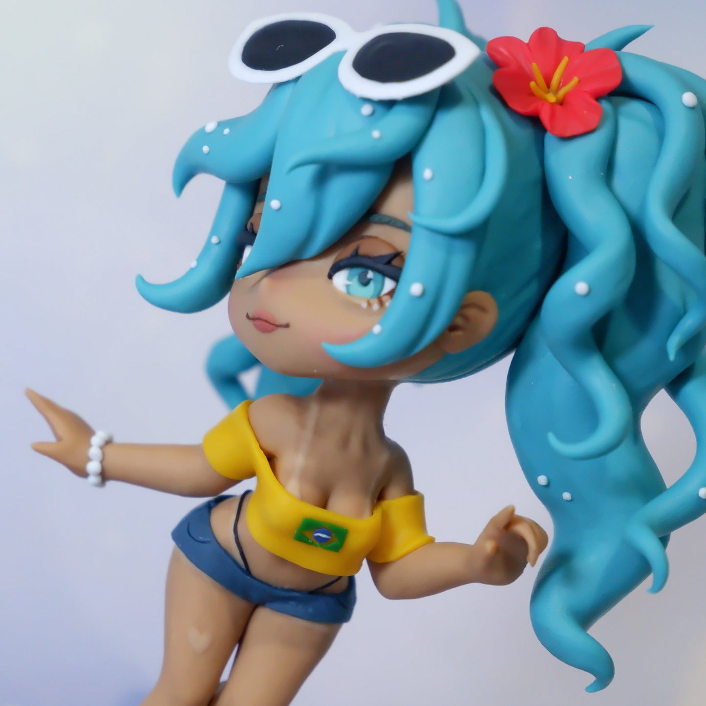 Brazilian Miku Hatsune (Vocaloid) Fan-made Chibi Figure